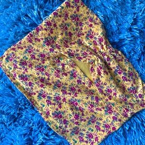 SILENCE + NOISE Y2K Yellow Floral Bandeau Top Strapless